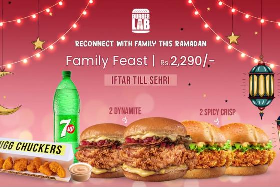 Burger Lab Family Feast Iftar Deal! 2 spicy crisp + 2 dynamite + Drink
